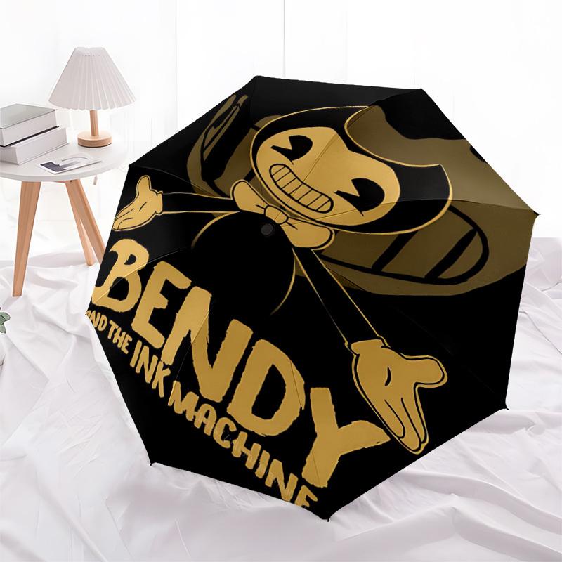 1PC Bendy and Ink Machine Automatic Open/Close, 8-Rib Durable Frame Compact Travel Umbrella for Men & Women S1222074