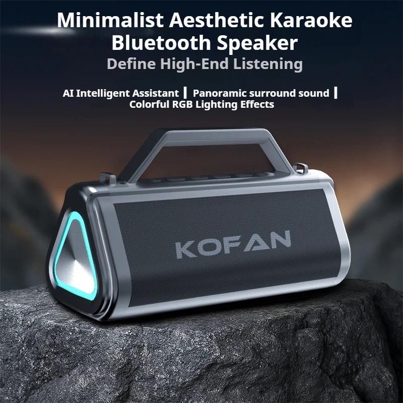 Шокирующий бас, красочный световой эффект, Bluetooth-динамик 5.0 с 2 микрофонами, портативный сабвуфер, беспроводной сабвуфер, бумбокс, домашнее караоке