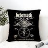 Черная Металлическая Группа Behemoth Наволочка Хлопчатобумажная Льняная Ткань Квадратная Наволочка на Молнии Домашний Декор Гостиная