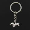 Fashion 30mm Key Ring Metal Key Chain Keychain Jewelry Antique Silver Color Plated Dog Dachshund 13x28mm Pendant