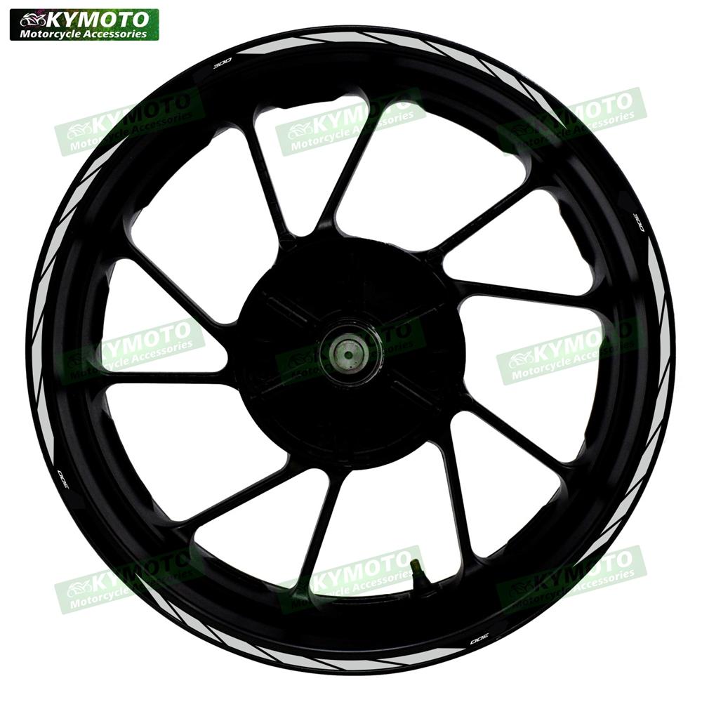For NINJA300 NINJA 300 EX300 motorcycle accessories 17 inch front and rear wheel decals wheel waterproof reflective stickers