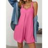 Women Summer Short Jumpsuits and Rompers Spaghetti Straps Casual Loose Pockets Playsuits Bodysuits