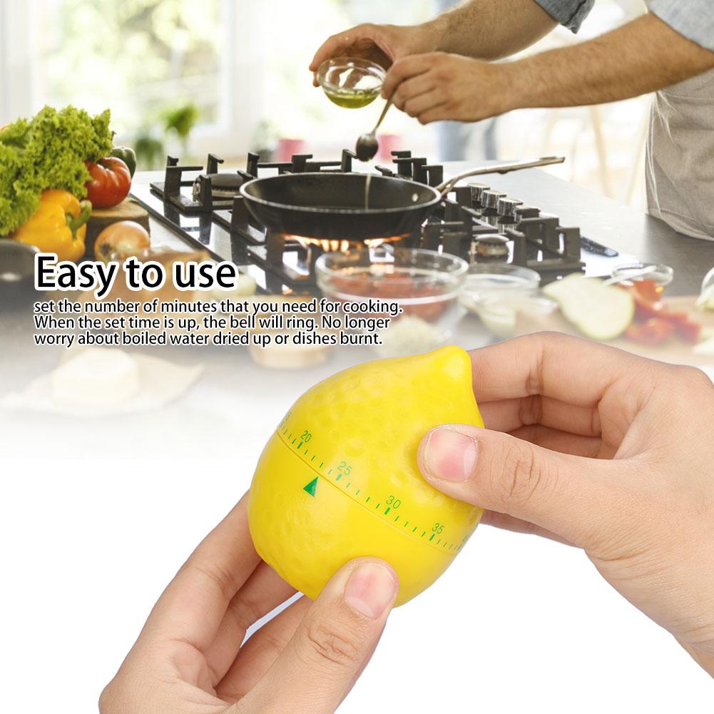 Kitchen Mechanical Timer Manual Lemon Shape Counters for Home Cooking Timing Tool