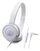 Audio-Technica ATH-S100iS WH Headphones Wired for Smartphones Portable On-Ear Headphones STREET MONITORING White