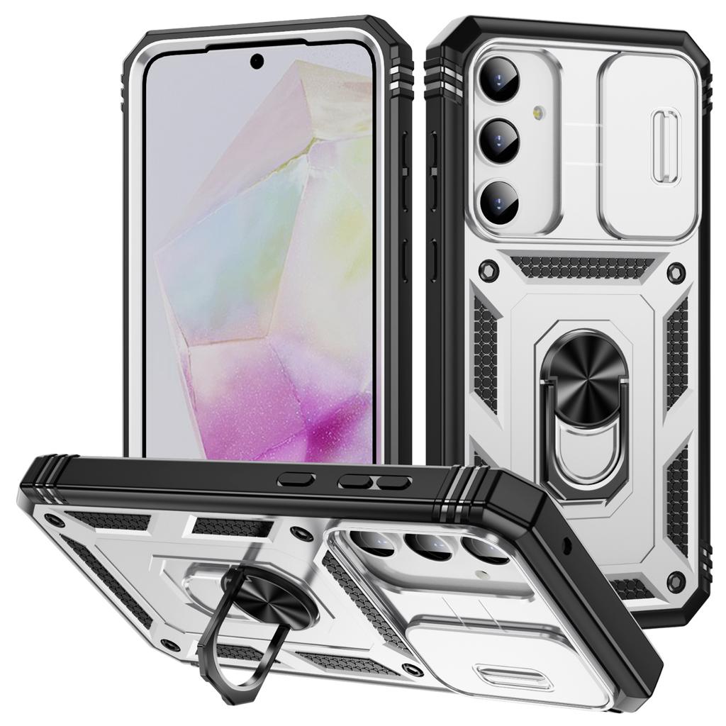 For Samsung Galaxy A55 5G Kickstand Case TPU+PC Camshield Hybrid Phone Cover