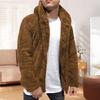 Мужское пальто с лацканами, длинным рукавом, однобортное, верхняя одежда, однотонное, утолщенное, бархатное, зимняя куртка