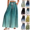 Women High Waisted Wide Leg Pants Casual Flowy Palazzo Pants Floral Print Trousers With Pocket