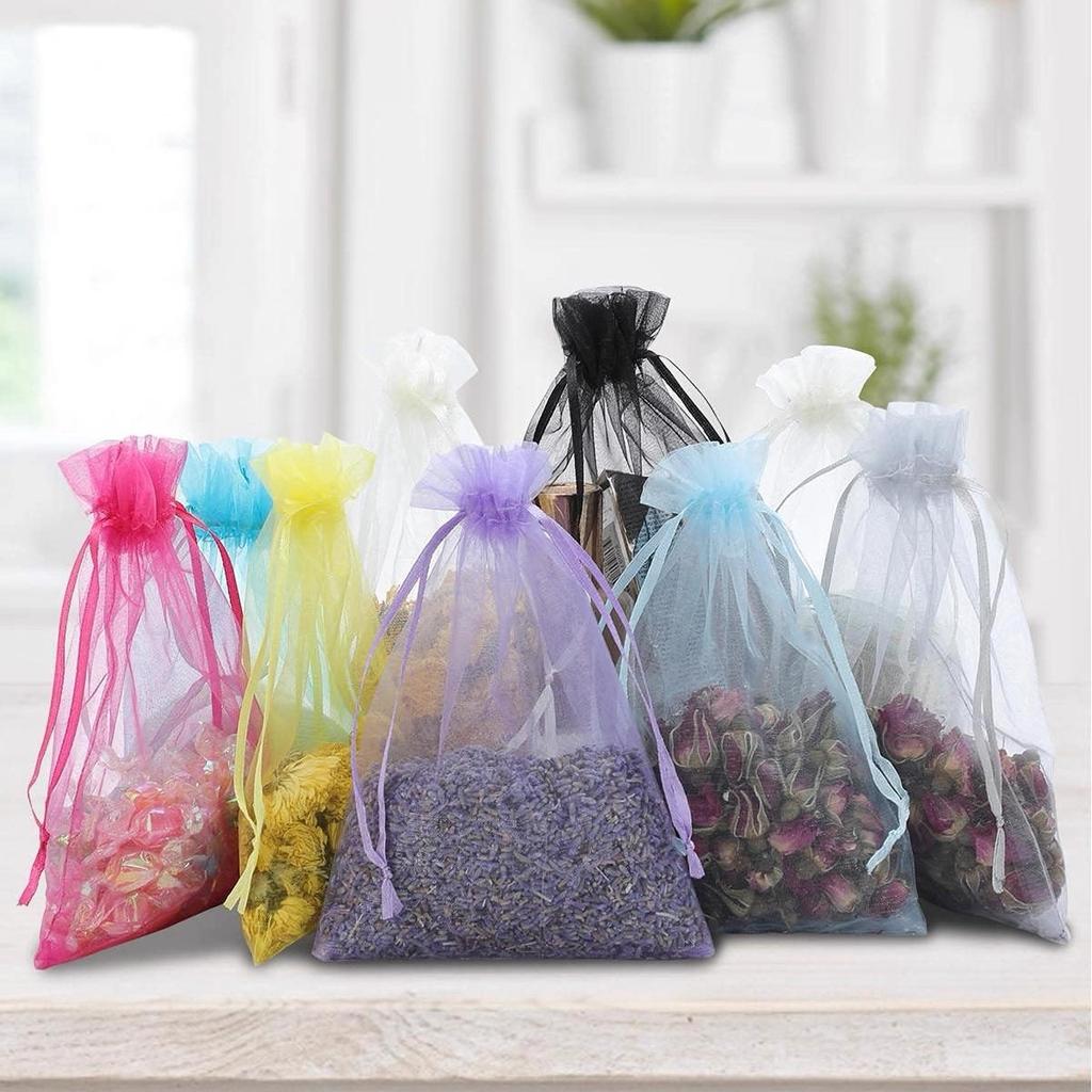 10/100pcs Organza Gift Packaging Bag Multi-color Candy Jewelry Storage Bag Wedding Christmas Party Decoration Gift Pouches