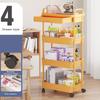 Rolling Utility Cart Storage Rack with 360-Degree Swivel Wheels Multi-Tier Shelves Design Easy Assembly Multifunctional Storage Trolley