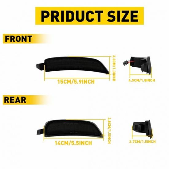 4X For Mazda Miata MX-5 2016-UP Smoked Lens Front Rear LED Side Marker Light EOA