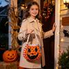 Holiday Candy Storage Bags Halloween Trick?or?Treat Tote Bag, Pumpkin Ghost Face Handbag, Cute Festival Gift Pouches Reusable Goodie Bag for Kids