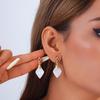 2025 Stylish Geometric Rhombus Stud Earrings - Niche Color Block Design for Versatile Commute Fashion