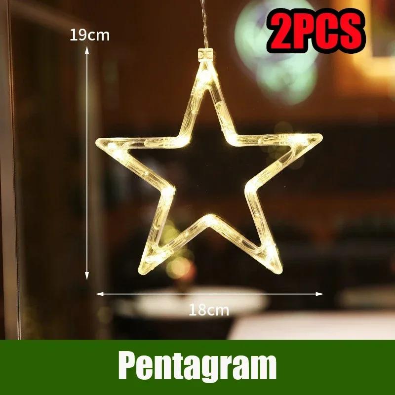 Светодиодная гирлянда Рождественские огни Декоративные огни Санта Клаус Витрина Присоски Огни Рождественская елка Цветные огни