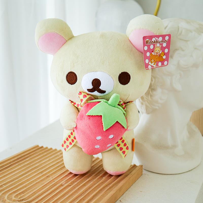 Cute Rilakkuma Pillow Plushies Cuddly Doll Toys Korilakkuma Plush Toy Brown White Bear Stuffed Animals Adorable Birthday Gift