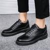 New Man's Leather Shoes Casual Sneakers Fashionable Leather Business Outdoor Sports Shoes Soft Soled Men Trendy Flat Shoes