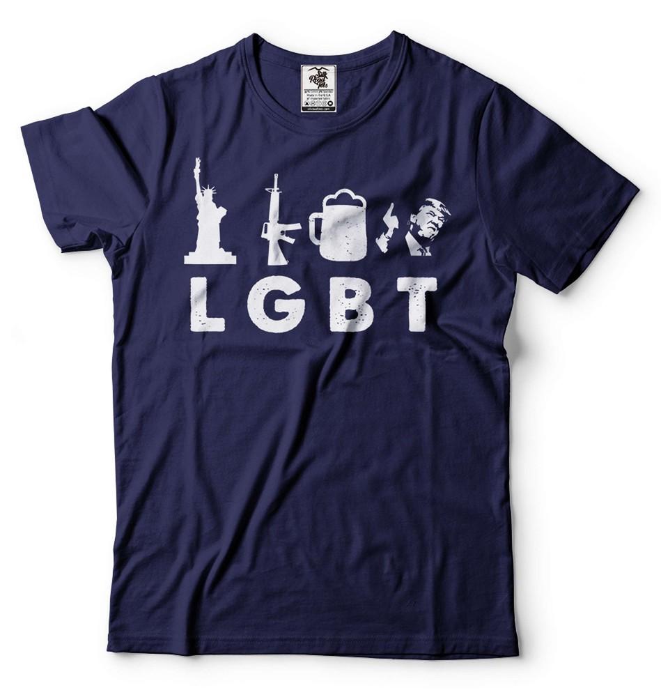 LGBT Shirt Liberty Guns Beer Trump T-Shirt Funny Patriotic T-Shirt Trump Shirts Unisex T-Shirt