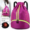 Drawstring Gym Bag Soccer Basketball Organizer with Separate Shoe Compartment Large Capacity Waterproof Design Drawstring Backpack