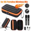 Portable Mic Storage Bag Anti-Scratch Hard Travel Case 2 Slots Organizer Storage Box for JBL PartyBox Wireless Mic & Accessories