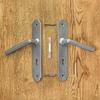 ALBA door handle with key plate 72mm STEEL