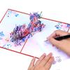 Creative Flower Butterfly Bicycle Pop Up Greeting Card 3D Handmade Paper Surprise Card for Birthdays and Weddings