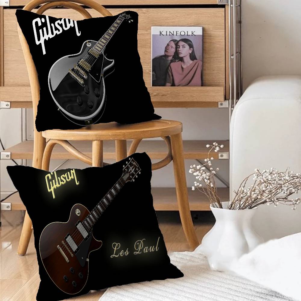Чехол для подушки с логотипом гитары Gibson Наволочка Обивка Диван Плед Декор для дома Чехол для подушки
