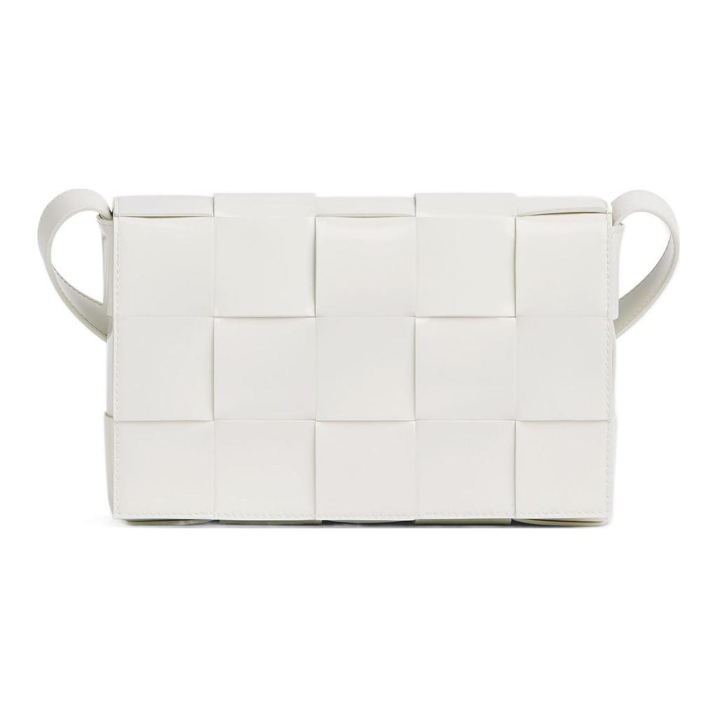 Bottega Veneta Cassette Pillow Bag Fashion Solid Color Minimalist 15 Grid Woven Check Lambskin Shoulder Crossbody Bag Women bags White 578004VMAY19005