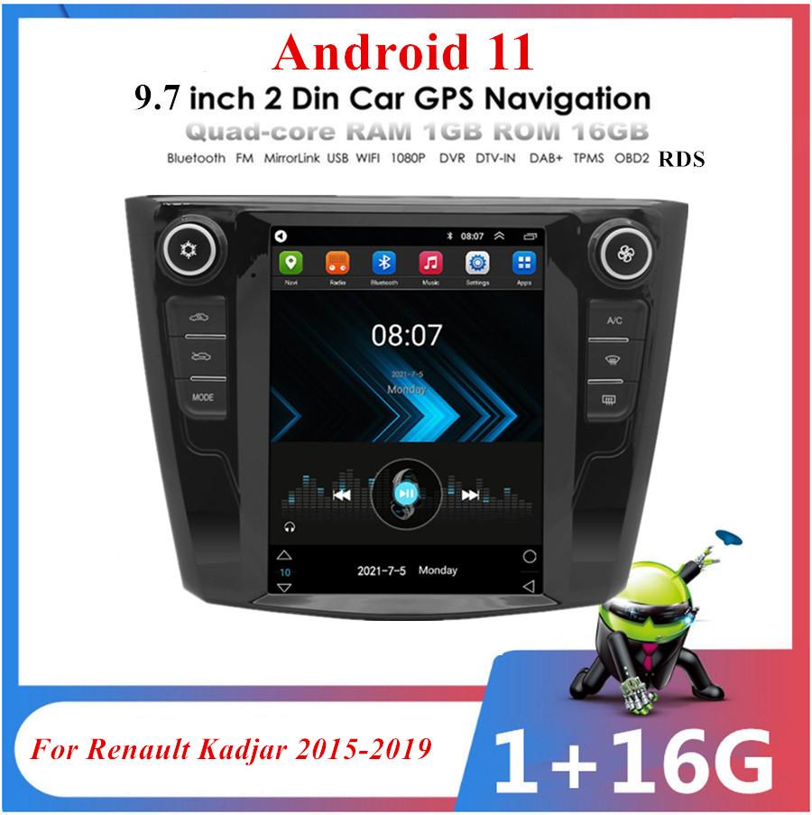 9,7'' Android 11 16 ГБ Автомагнитола Радио Навигация GPS FM DAB Для Renault Kadjar 2015-19