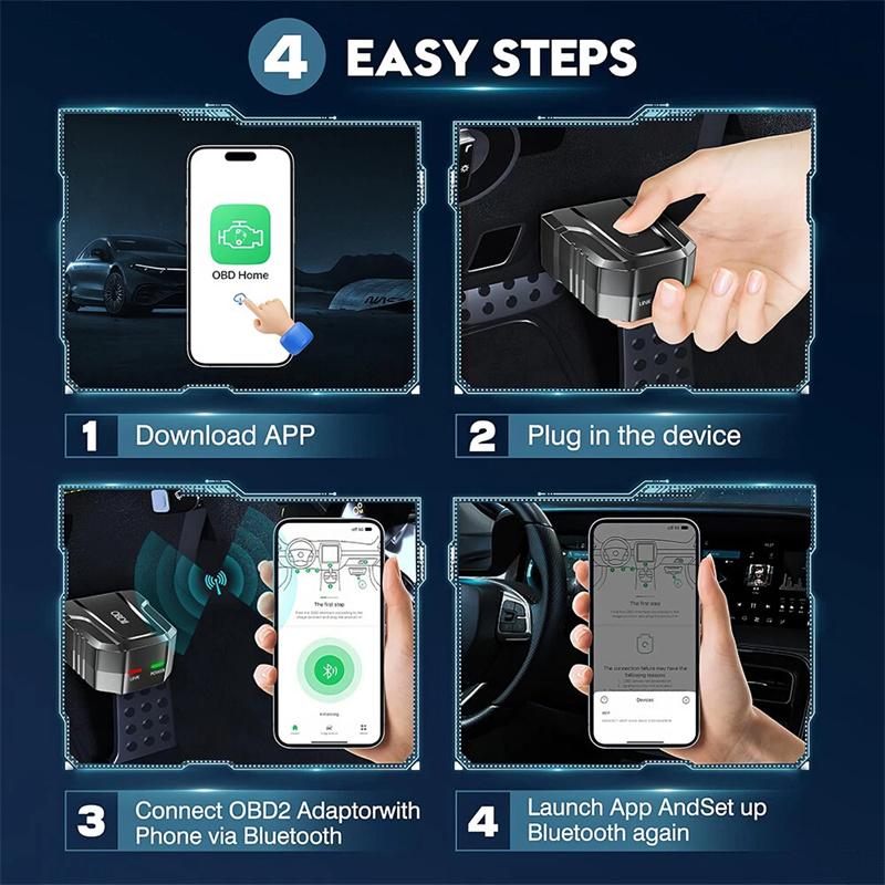V011 Bluetooth 5.4 Автомобильный 2 Сканер 25K80 Диагностический Инструмент Полная Функция Домашнее Приложение Для Ios/Android Obdii Чтение Кода Pk Elm327