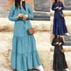 Ladies Denim Button Up Extra Long Solid Color Plus Size Dress