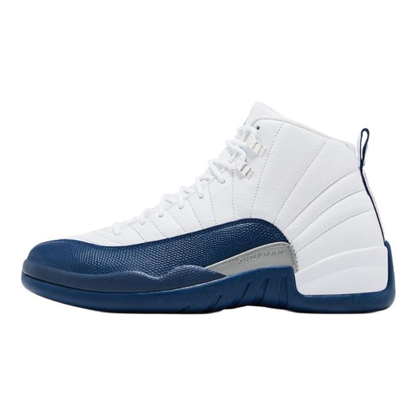 Air Jordan 12 Retro GS French Blue 2025 Детские кроссовки Белый Металлик-Серебристый Varsity-Красный 153265-114