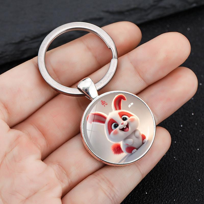 Twelve Zodiac Animal Pendant Keychain With Fun Cartoon Style Zinc Alloy For Festive Gifts