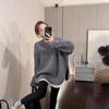 Женский элегантный облегающий свитер с круглым вырезом, длинным рукавом и боковым разрезом, Осень/Зима 2023