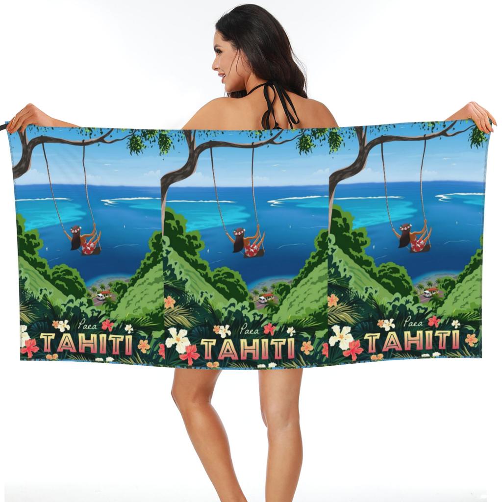 Пляжное полотенце Hinano Tahiti Мягкое из микрофибры Быстросохнущее Впитывающее Быстрые полотенца для плавания