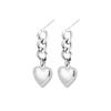 Серьги-кольца из серебра 925 пробы с изысканным кулоном-сердцем, модные геометрические серьги-гвоздики с цирконами, женские тонкие ювелирные изделия