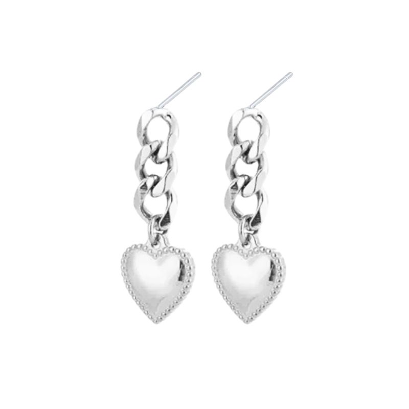 Серьги-кольца из серебра 925 пробы с изысканным кулоном-сердцем, модные геометрические серьги-гвоздики с цирконами, женские тонкие ювелирные изделия