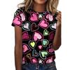 Футболка с 3D-принтом Love Heart, женская мода, свободная футболка, Harajuku, топы с коротким рукавом, футболки, подарок на День святого Валентина, футболка с круглым вырезом