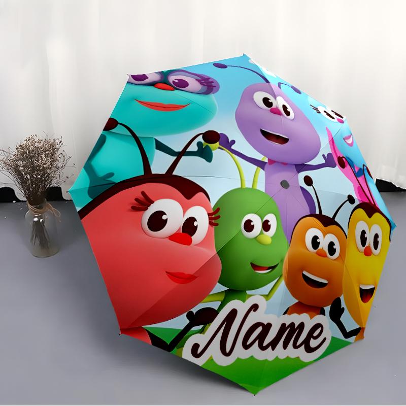 Personalized Name BichiKIDS Print Umbrella - Automatic Open/Close, Eight-Rib Durable Frame, Automatic Folding Umbrella