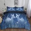 Wildlife Deer Duvet Cove Set,Reversible Quilt Cover and Pillowcases with Zip and Ties, Soft and Brushed Microfibre Bedding Set