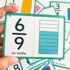 35 шт. Карточки с дробями 1-12 Изучение дробей Математическое учебное пособие Бумажная карточка для запоминания Тренировка мышления и познания Детские развивающие игрушки