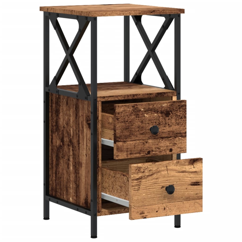 Nightstand with Rustic Wood Look 34 x 35.5 x 70 cm Engineered Wood