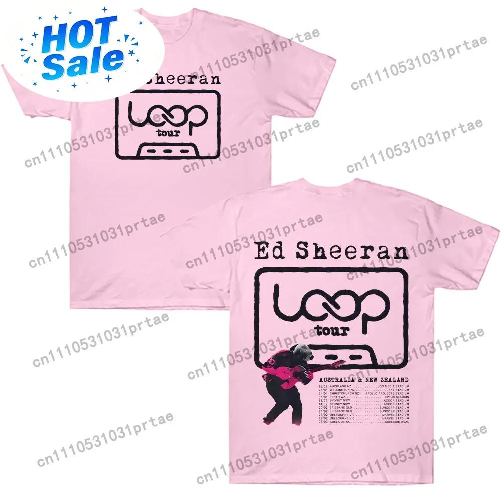 Ed Sheeran Loop Tour T Shirts Unisex Wounisex Summer Tshirts New Fashion Loose Unisex Streetwear Hip Hop Graphic Clothing Y2k Black