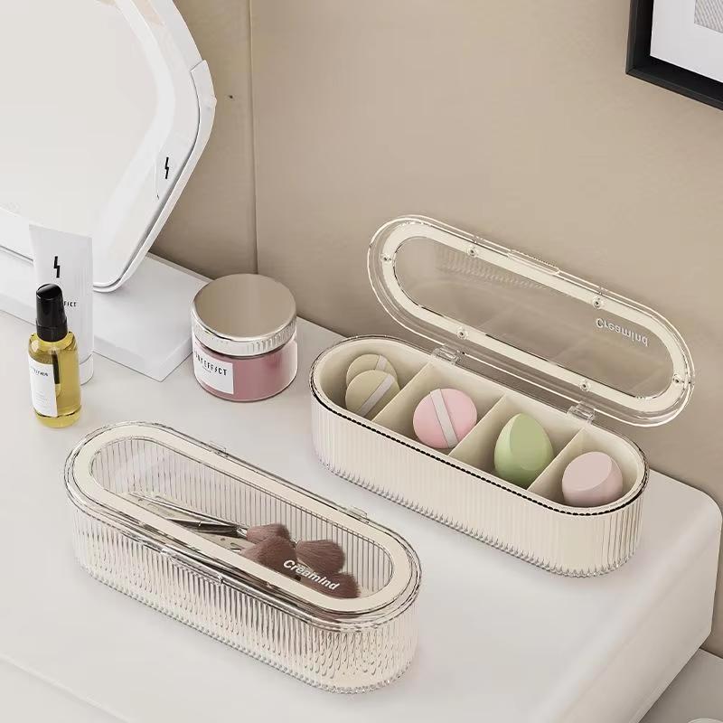 Eyebrow Pencil Organizer Organized Cosmetic Storage Bin Beauty Egg Holder Advanced Powder Puff Organizer For Makeup Studio