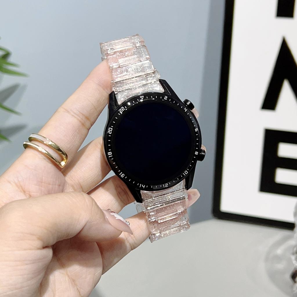 Ремешок для часов с блестками, пластиковый ремешок для Samsung Galaxy Watch 5/4, 40 мм, 44 мм, Watch5 Pro, 45 мм, Watch4, классический, 20/22 мм, Samartwatch, прозрачный ремешок