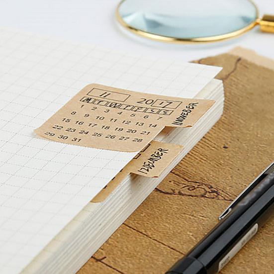 2 шт. 2020 2021 крафт-бумага рукописный календарь блокнот индекс этикетки наклейки
