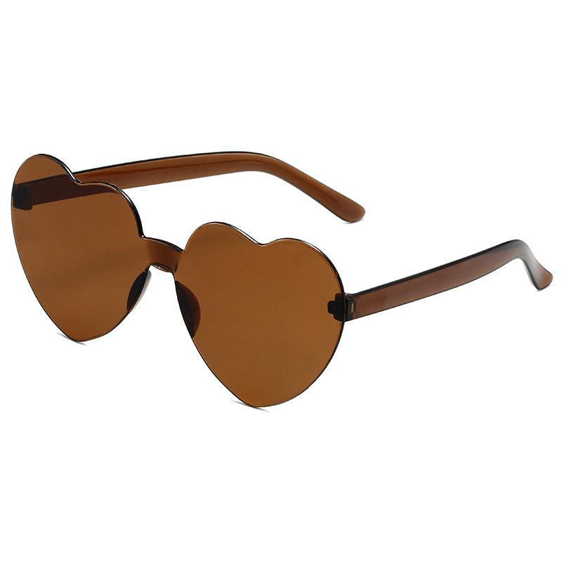 Солнцезащитные очки Peach Heart Sunglasses, Love Glasses, модные безрамные цельные солнцезащитные очки