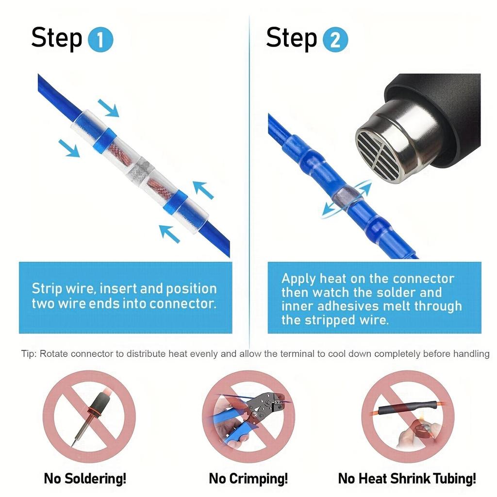 300/800/1000Pcs Waterproof Solder Seal Wire Connectors Terminals Splice Electrical Copper Kit Heat Shrink Automotive Marine Insulated