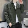 Мужская вельветовая куртка с большим лацканом - Стильное вышитое весенне-осеннее пальто