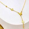 Titanium Steel Tassel Butterfly Necklace Women'S Light Luxury High-End Long Pendant Exquisite Collarbone Chain
