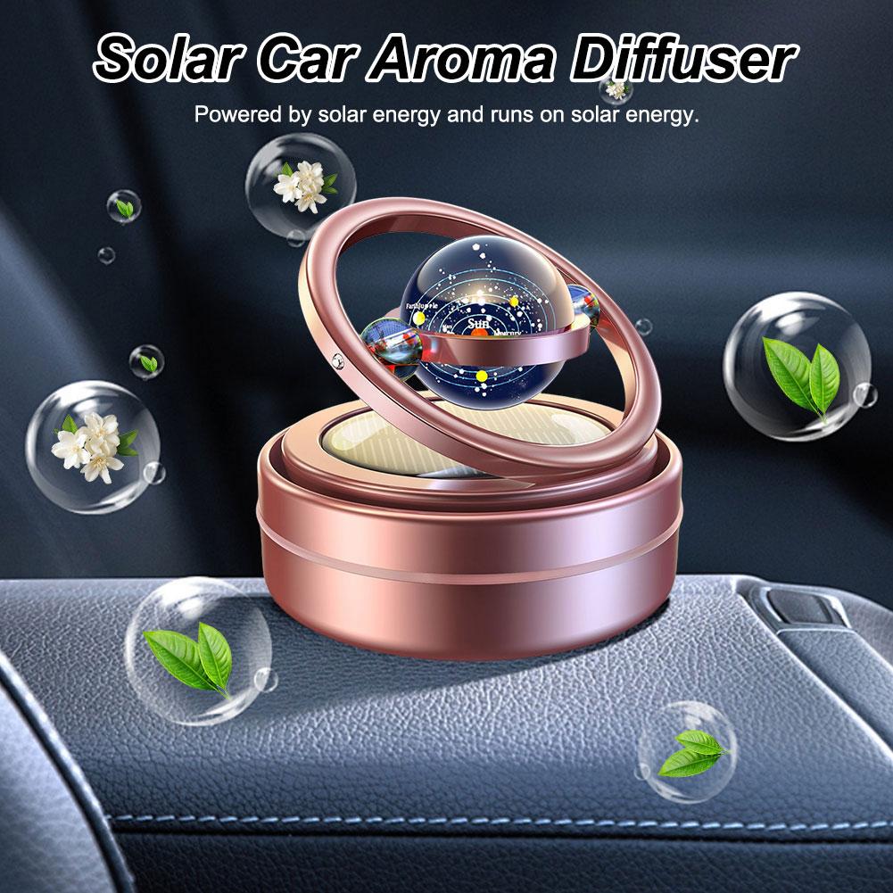 Освежитель воздуха для автомобиля на солнечных батареях, вращающийся диффузор для ароматерапии, диффузор эфирных масел для украшения автомобиля