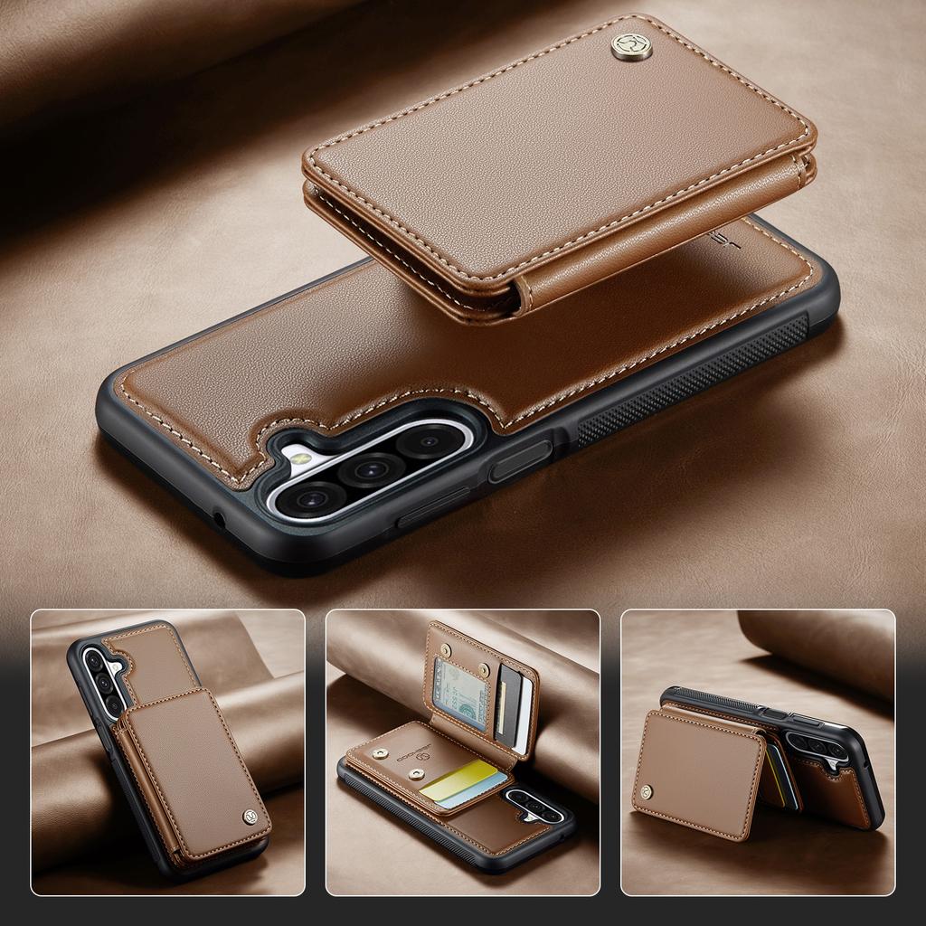 Для Samsung Galaxy A26 5G чехол JEEHOOD J05 кожаный мобильный чехол со съемным магнитным карманом для карт